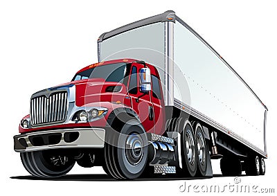 Cartoon semi truck Vector Illustration