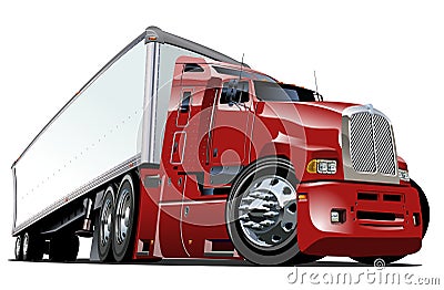 Cartoon semi truck Vector Illustration