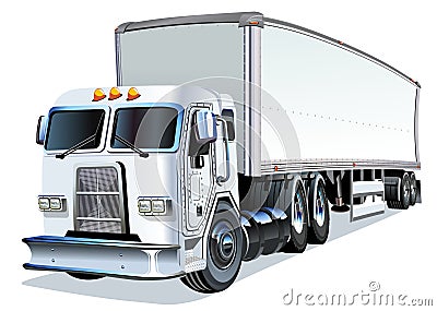 Cartoon Semi Truck Vector Illustration