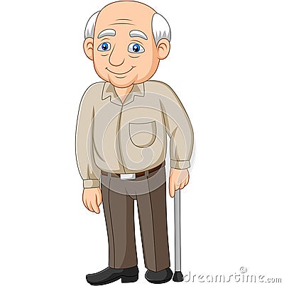 Cartoon senior elderly old man Vector Illustration