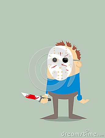 Cartoon serial killer Vector Illustration