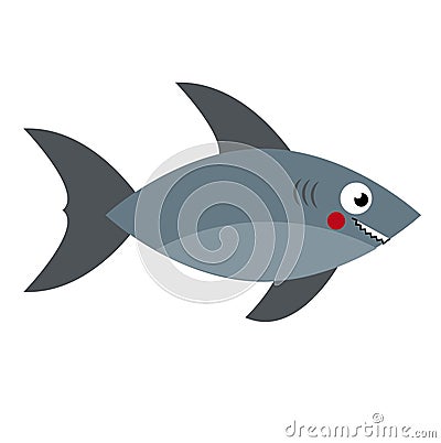 Cartoon shark. Vector illustration Vector Illustration