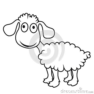 Cartoon sheep, vector lamb Vector Illustration