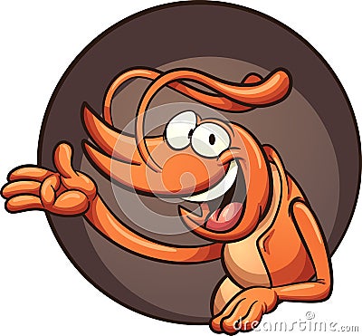 Cartoon shrimp Vector Illustration