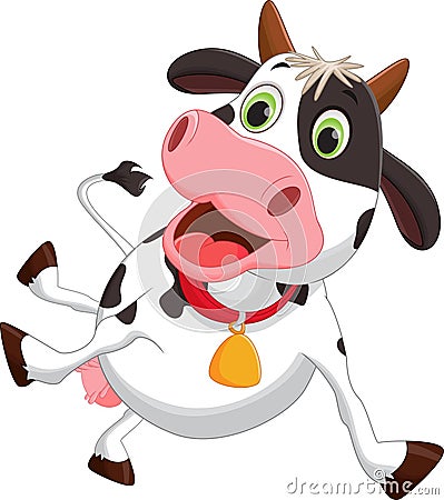 Cartoon silly cow Vector Illustration