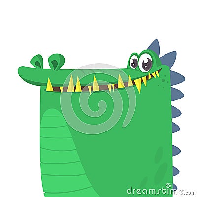Cartoon silly crocodile smiling. Vector illustration isolated Vector Illustration