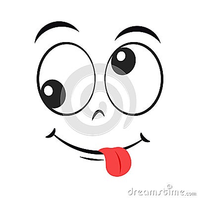 Cartoon silly face. Silly expression vector Vector Illustration