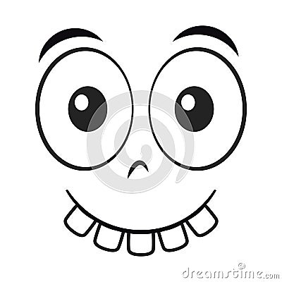 Cartoon silly face. Silly expression vector Vector Illustration