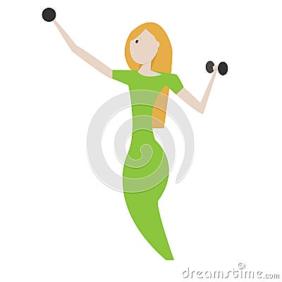 Cartoon simple fitness woman Cartoon Illustration