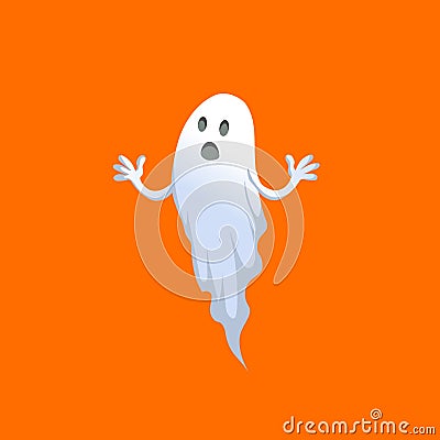 Cartoon simple gradient ghost trendy design. Vector Illustration