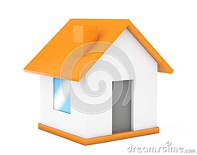 Cartoon Simple Small House. 3d Rendering Stock Photo