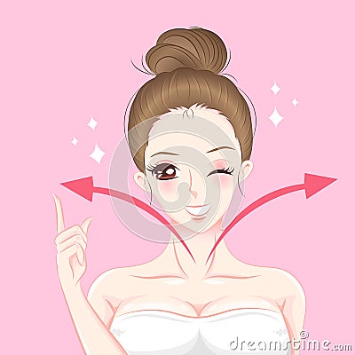 Cartoon skin care woman Stock Photo