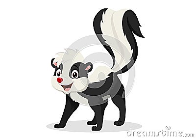 Cartoon skunk vector illustration isolated on white background Vector Illustration
