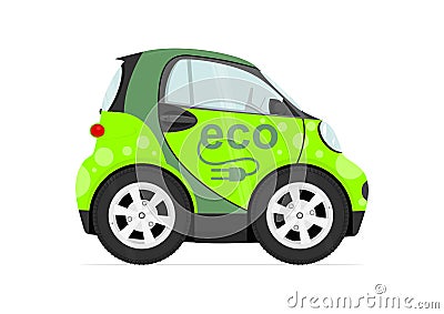 Cartoon small city car Vector Illustration