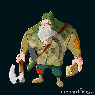 Cartoon small folk viliger Vector Illustration