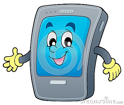 Cartoon smartphone theme 1 Vector Illustration