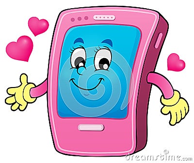 Cartoon smartphone theme 2 Vector Illustration