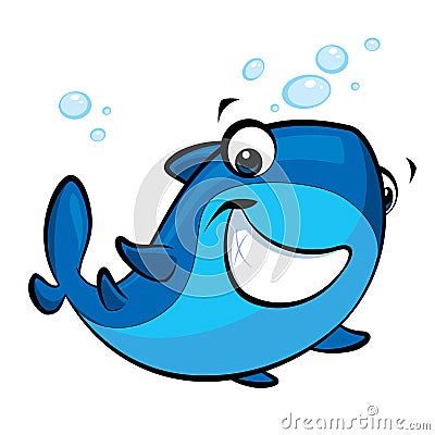 Cartoon smiling baby shark Stock Photo