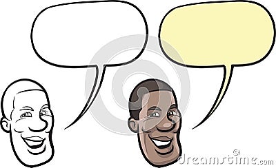 Cartoon smiling black man face Vector Illustration