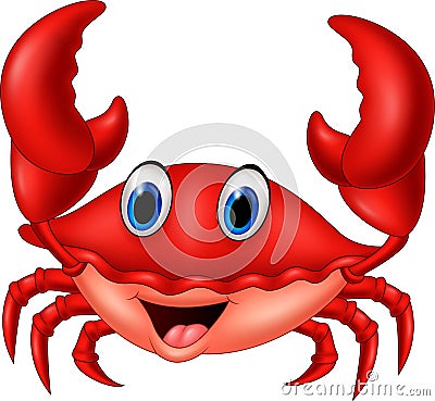 Cartoon smiling crab Vector Illustration