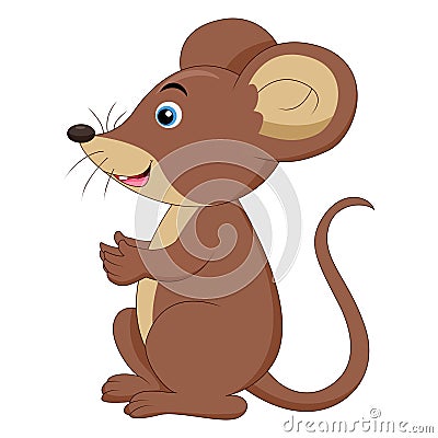 Cartoon smiling mouse Vector Illustration