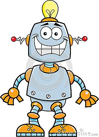 Cartoon smiling robot Vector Illustration