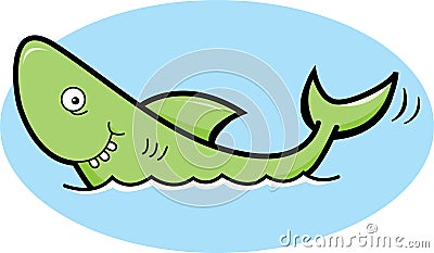 Cartoon smiling shark Vector Illustration