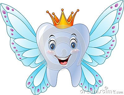 Cartoon smiling tooth fairy Vector Illustration