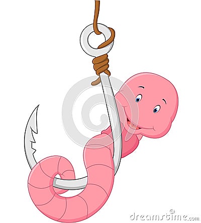 Cartoon smiling worm Vector Illustration