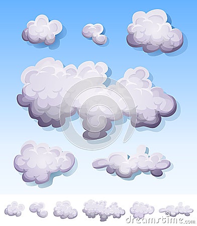 Cartoon Smoke, Fog And Clouds Set Stock Vector - Image: 45132717