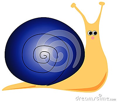 Cartoon Snail (Blue) Stock Photo