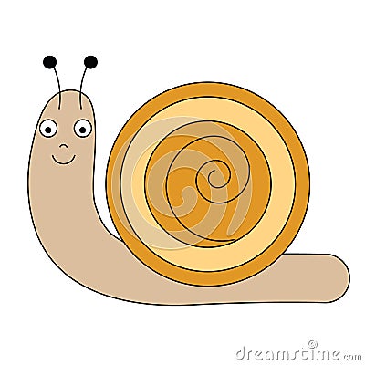 Cartoon snail character. Vector illustration, design element Vector Illustration