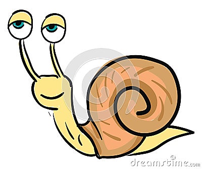 Cartoon of a snail, vector or color illustration Cartoon Illustration