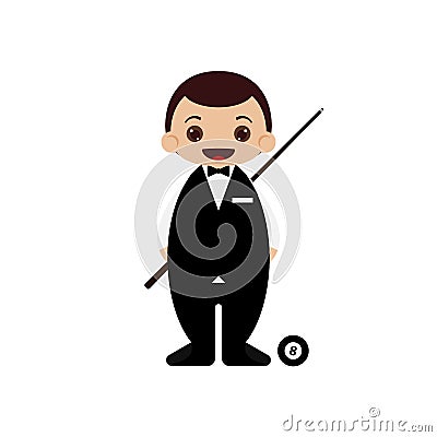 Cartoon snooker player illustration Cartoon Illustration