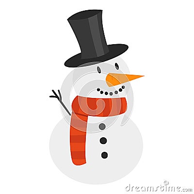 Cartoon snowman character Vector Illustration