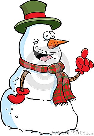 Cartoon snowman with an idea Vector Illustration