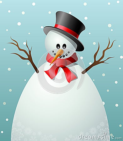 Cartoon snowman text frame Vector Illustration