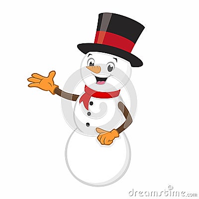 Cartoon Snowman Vector Illustration