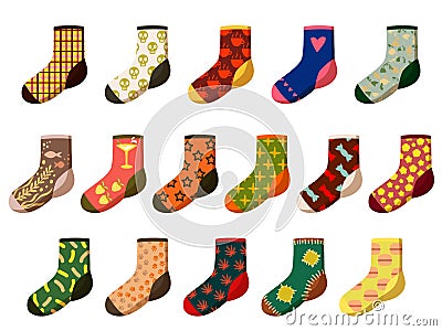 Cartoon socks set isolated on white background Cartoon Illustration