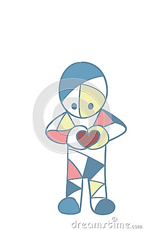 Cartoon soft colored man Vector Illustration