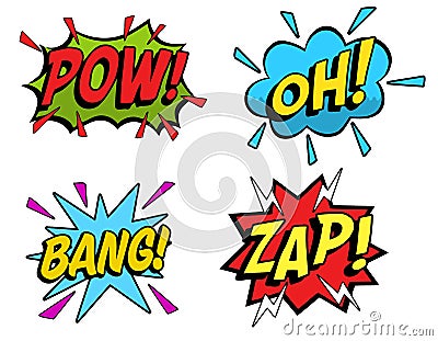 Cartoon sound effects 03 Vector Illustration