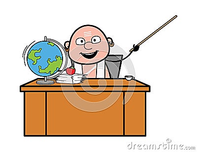 Cartoon South Indian Pandit as Teacher Stock Photo