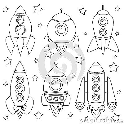 Cartoon spaceship Vector Illustration