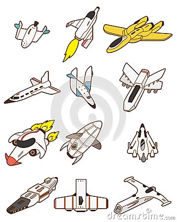 Cartoon spaceship icon Vector Illustration