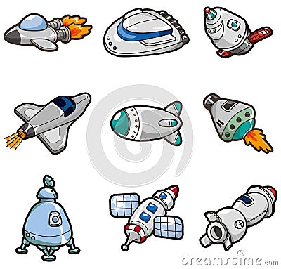 Cartoon spaceship icon Vector Illustration