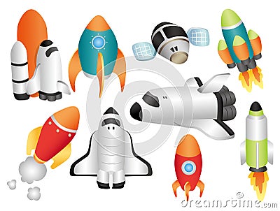 Cartoon spaceship icon Vector Illustration