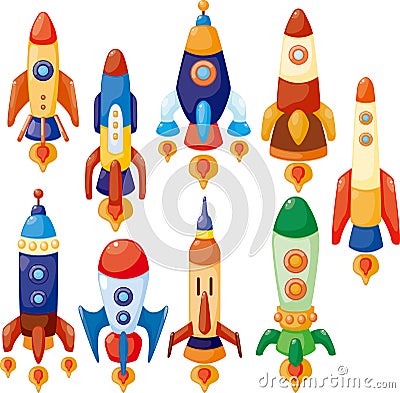 Cartoon spaceship icon Vector Illustration