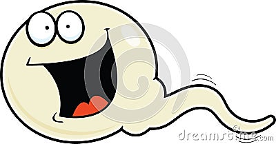 Cartoon Sperm Smiling Vector Illustration