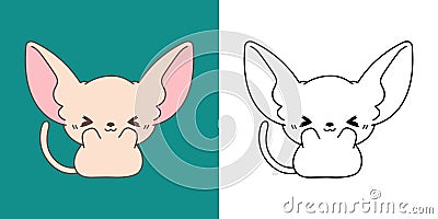 Cartoon Sphynx Kitty Clipart for Coloring Page and Illustration. Clip Art Isolated Baby Cat Vector Illustration