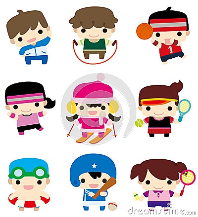 Cartoon sport player icon Vector Illustration